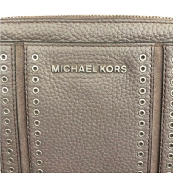 NWOT Michael Kors | Brooklyn Leather Mini Grommets Crossbody Bag, Cinder Taupe - Picture 10 of 12